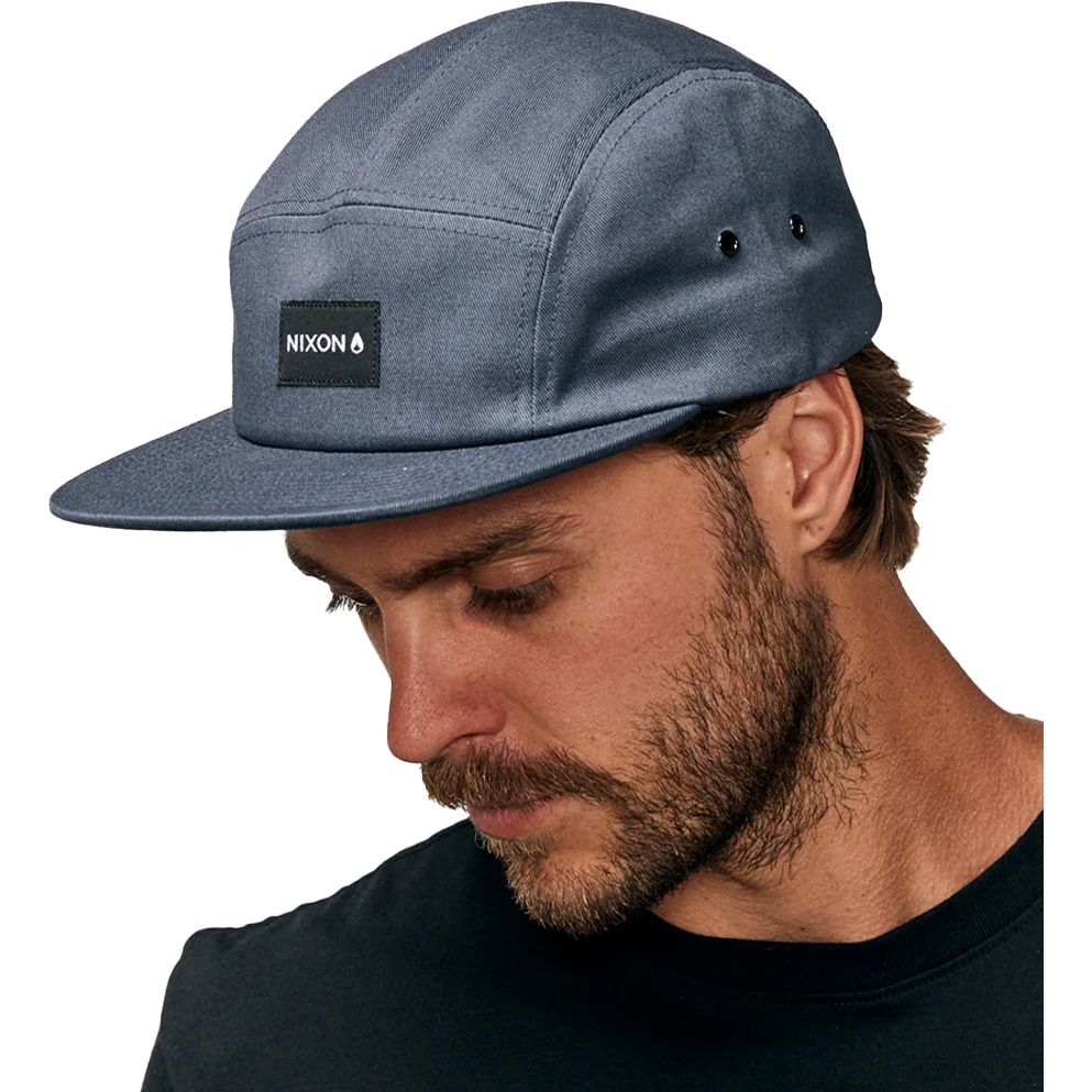 2024 Nixon Mikey 5 Panel Strapback Cap C2997 - Navy - Sailing